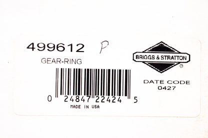 New OEM Briggs & Stratton 499612 Ring Gear Kit NOS