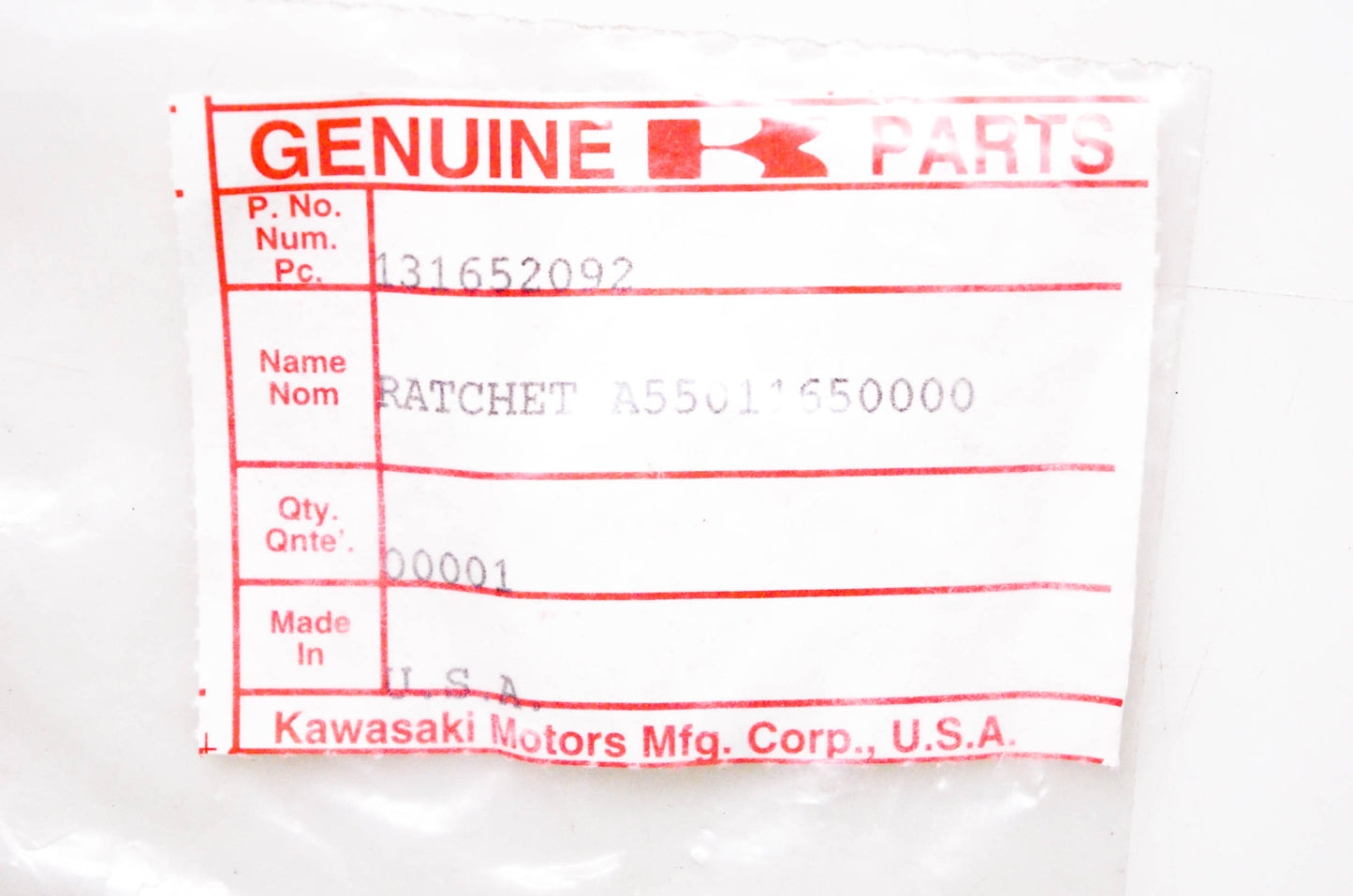 New OEM Kawasaki 131652092 Recoil Starter Pawl NOS