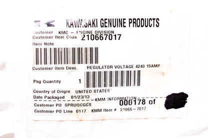 New OEM Kawasaki 210667017 Voltage Regulator NOS