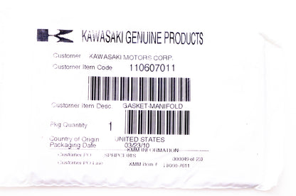 New OEM Kawasaki 110607011 Manifold Gasket NOS
