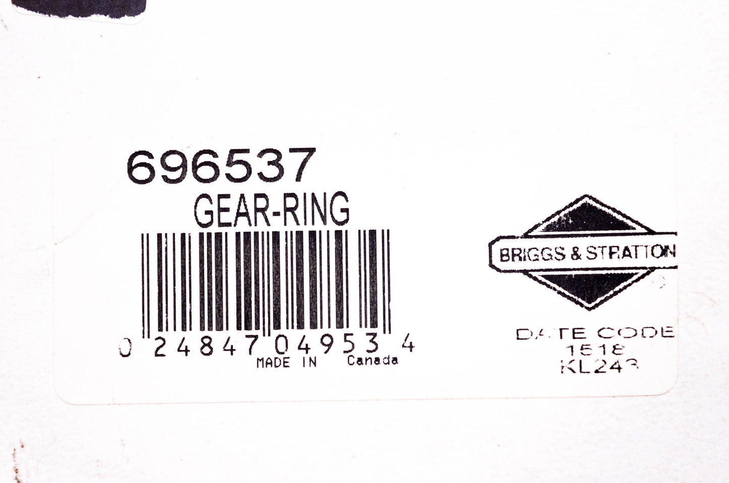 New OEM Briggs & Stratton 696537 Ring Gear Kit NOS