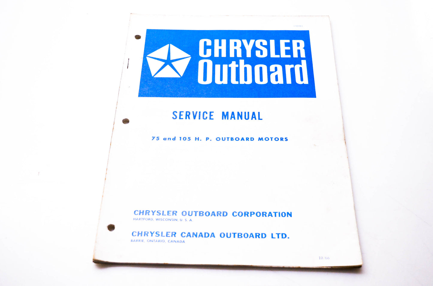 Chrysler Outboard OB981 Service Manual 75 & 105 HP Outboard Motors