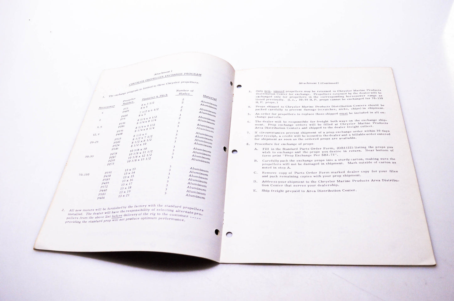 Chrysler Outboard OB1964 Service Bulletin Collection 1973