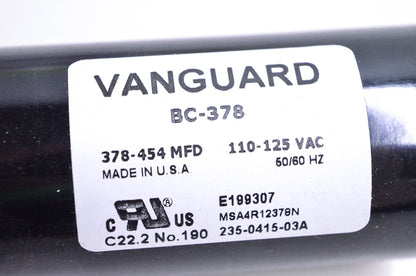 Vanguard BC-378 Electric Motor Start Capacitor NOS