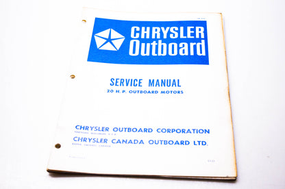 Chrysler Outboard OB979 Service Manual 20 HP Outboard Motors