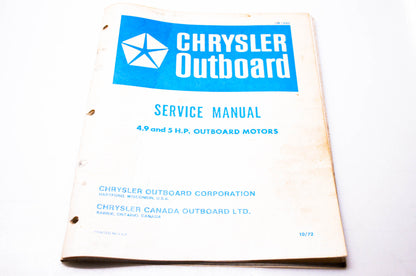 Chrysler Outboard OB1895 Service Manual 4.9 & 5 HP Outboard Motors