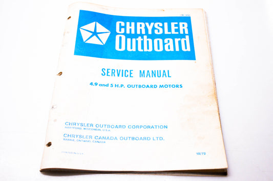 Chrysler Outboard OB1895 Service Manual 4.9 & 5 HP Outboard Motors