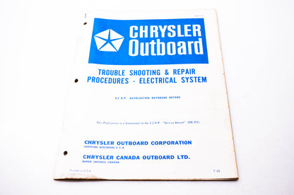 Chrysler Outboard OB977S Trouble Shooting & Repair Procedures Electrical System 9.2 HP