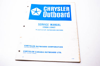 Chrysler Outboard OB977 Service Manual 1966-1967 6 & 9.2 HP Outboard Motors
