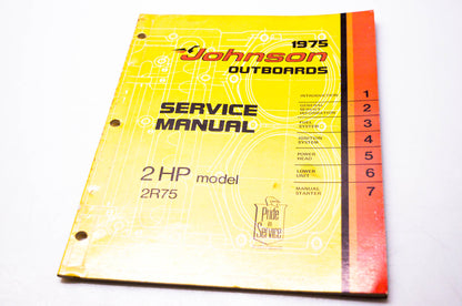 OMC JM 7502 1975 Johnson Outboards Service Manual 2 HP