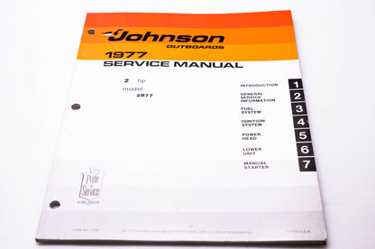 OMC 7702 Johnson Outboards 1977 Service Manual 2 HP