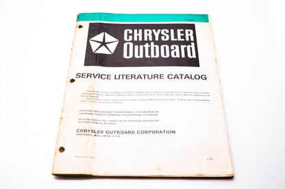 Chrysler Outboard OB 3600 Service Literature Catalog