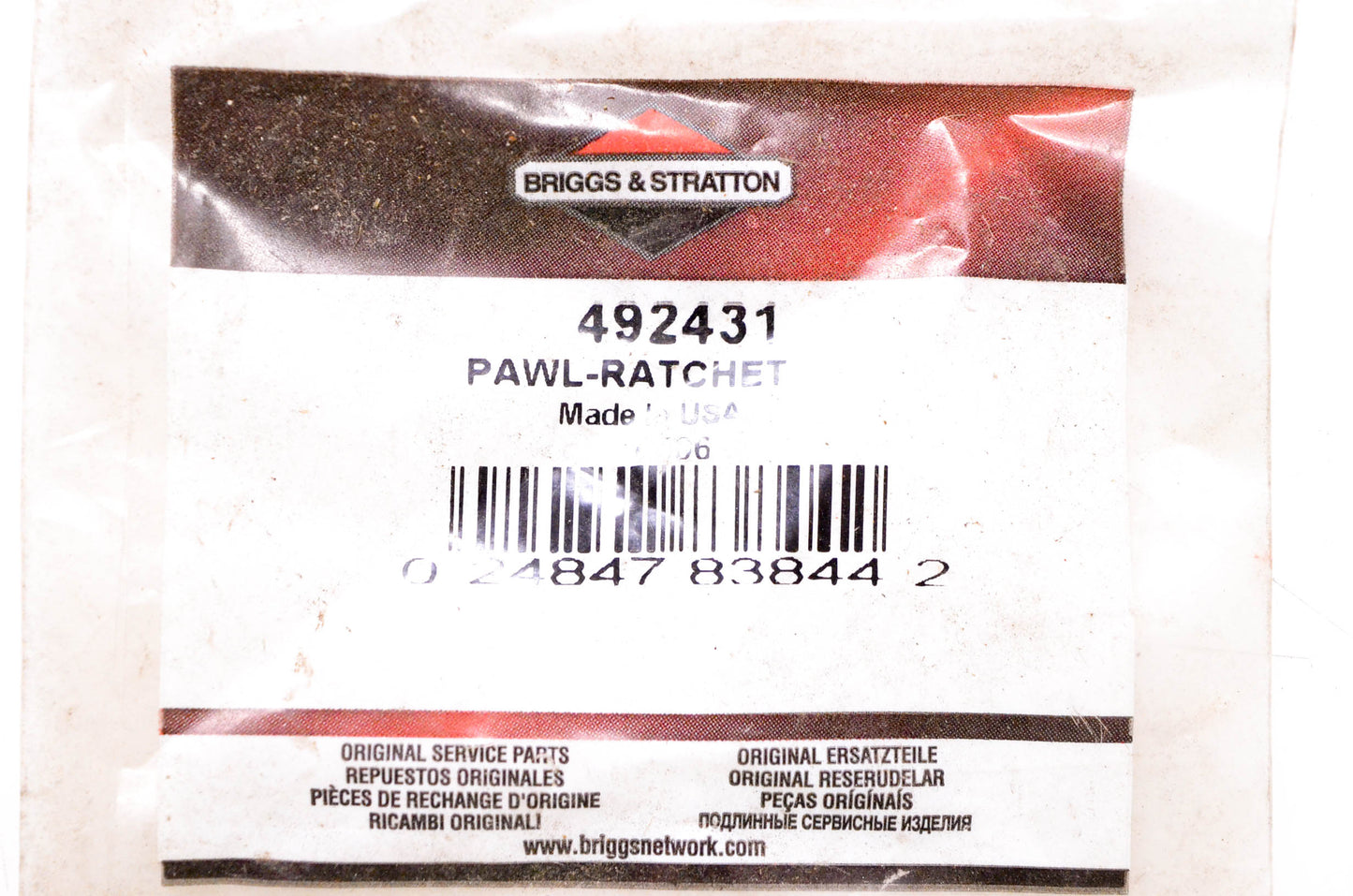 New OEM Briggs & Stratton 492431 Ratchet Pawl NOS