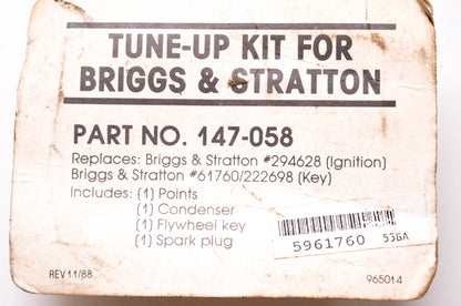 Aftermarket 147-058, 294628, 61760 Tune-Up Kit NOS