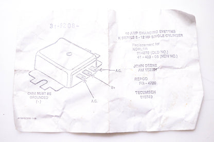 Rotary 31-9208, 234279, 41-403-08 Voltage Regulator NOS