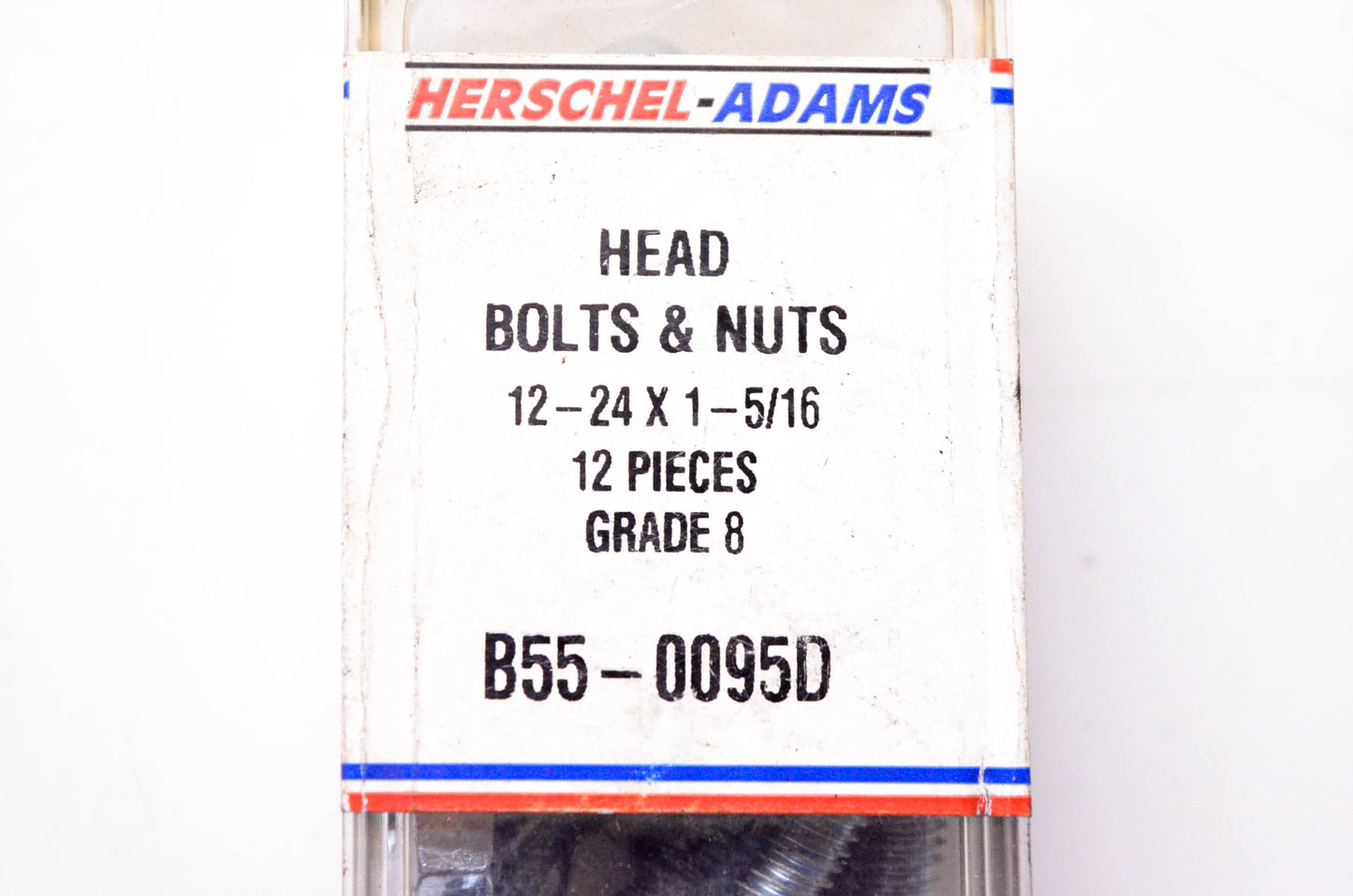 Herschel-Adams B55-0095D 12 Head Bolts & Nuts NOS
