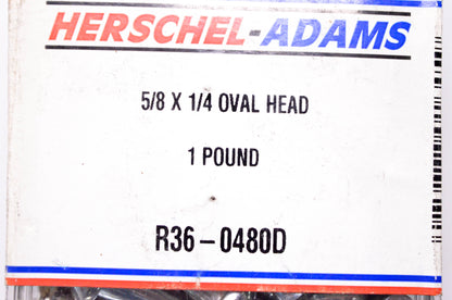 Herschel-Adams R36-0480D 1 Pound 5/8 x 1/4 Oval Head NOS