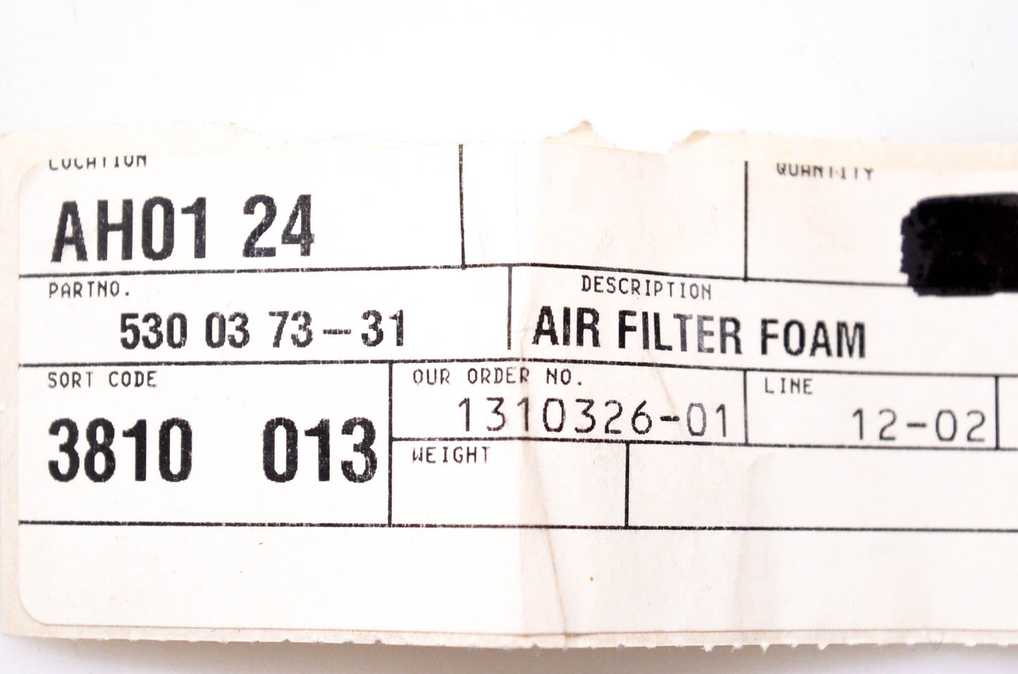 New OEM Husqvarna 530 03 73-31 Air Filter Foam NOS