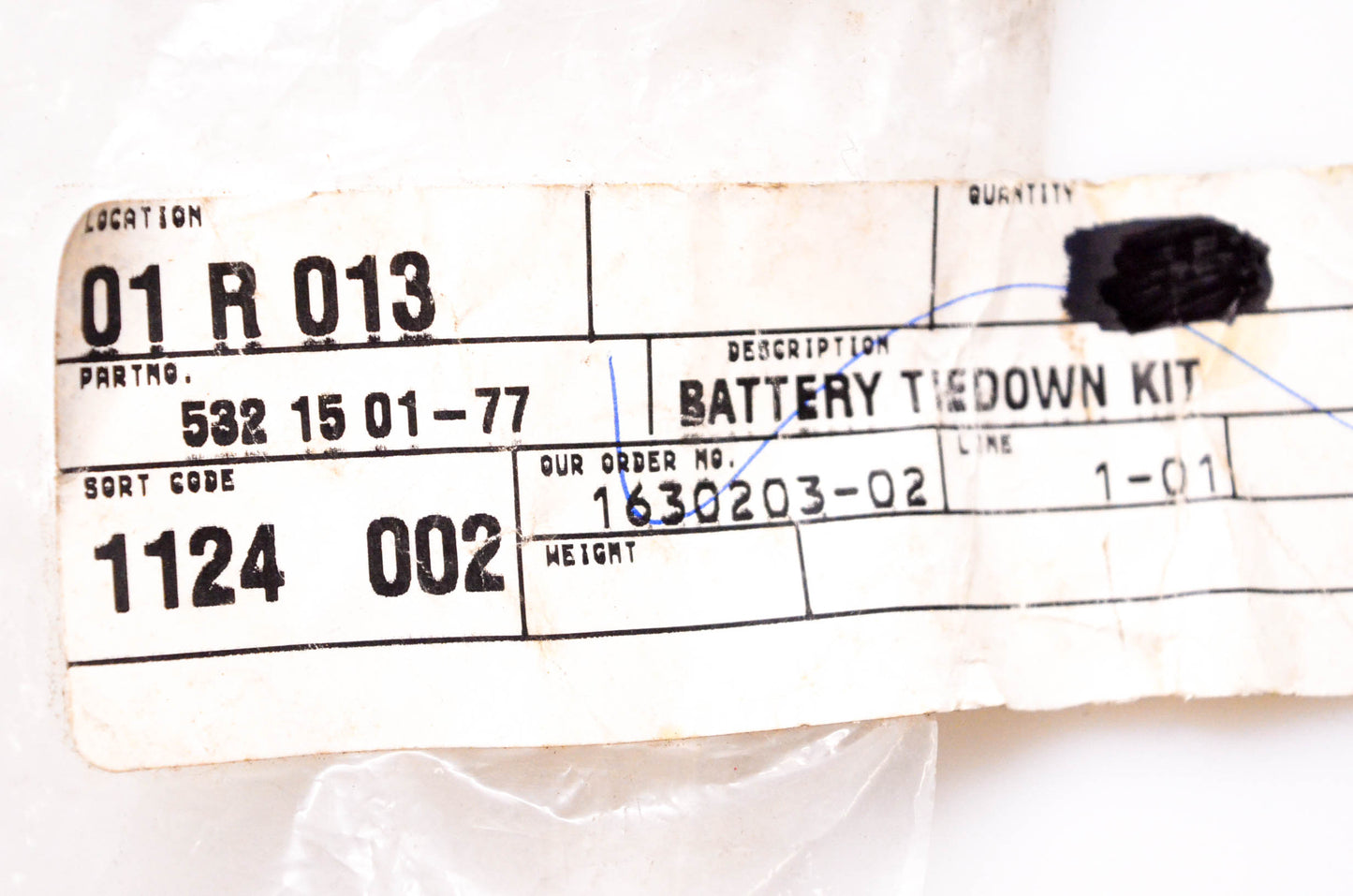 New OEM Husqvarna 532 15 01-77, 532150177 Battery Tie Down NOS
