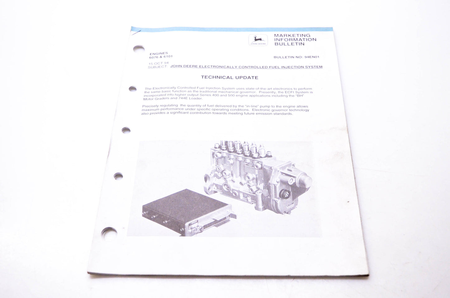 OEM John Deere 94EN01 Marketing Information Bulletin