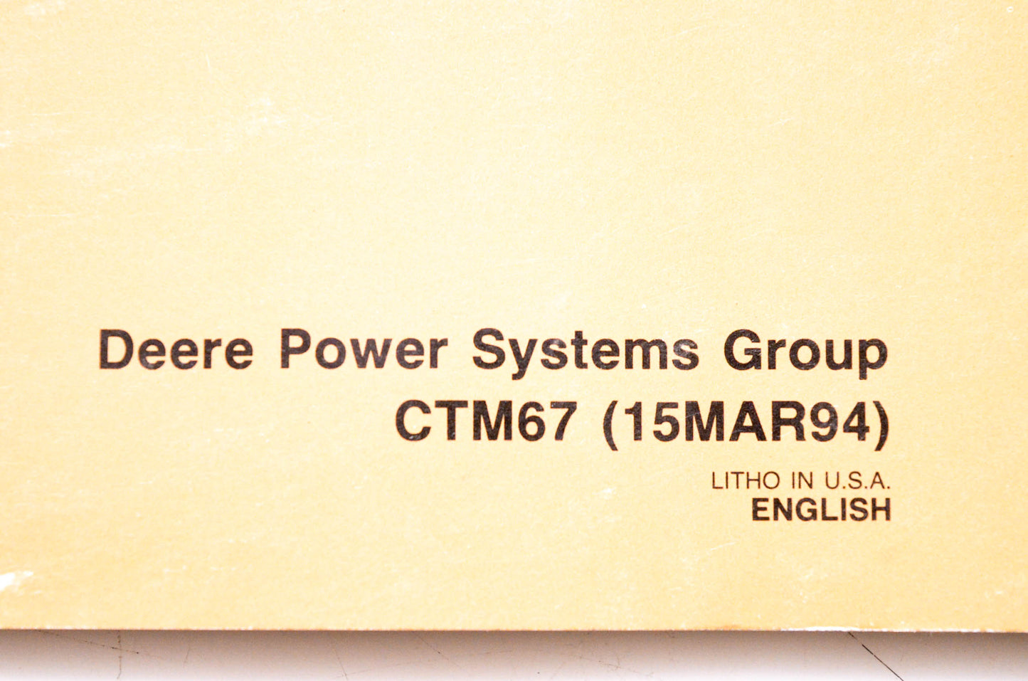 OEM John Deere CTM67 OEM Engine Accessories Component Technical Manual