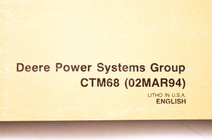 OEM John Deere CTM68 Electronic Fuel Injection Systems Component Technical Manual