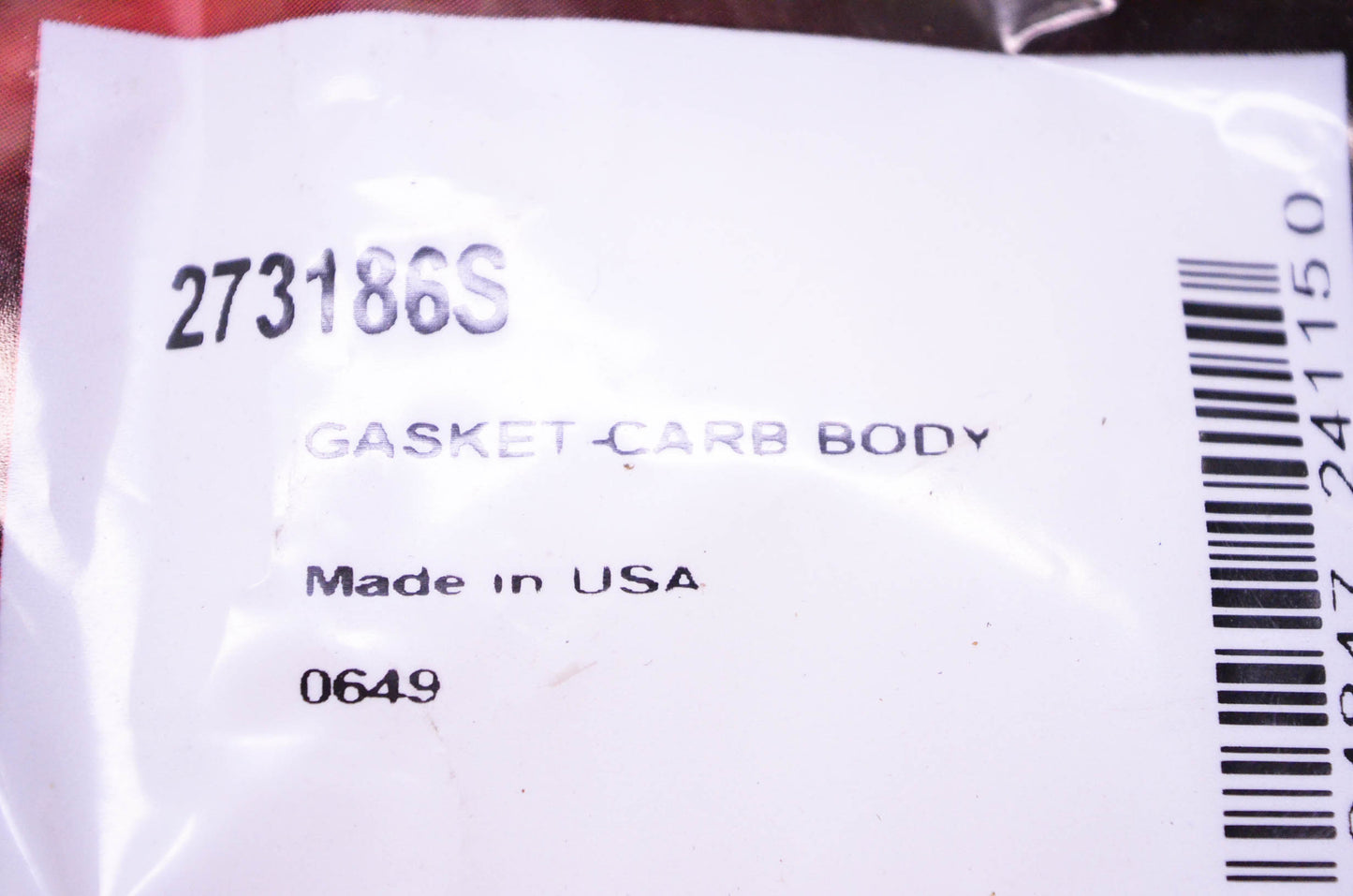 New OEM Briggs & Stratton 273186S Carburetor Body Gasket NOS
