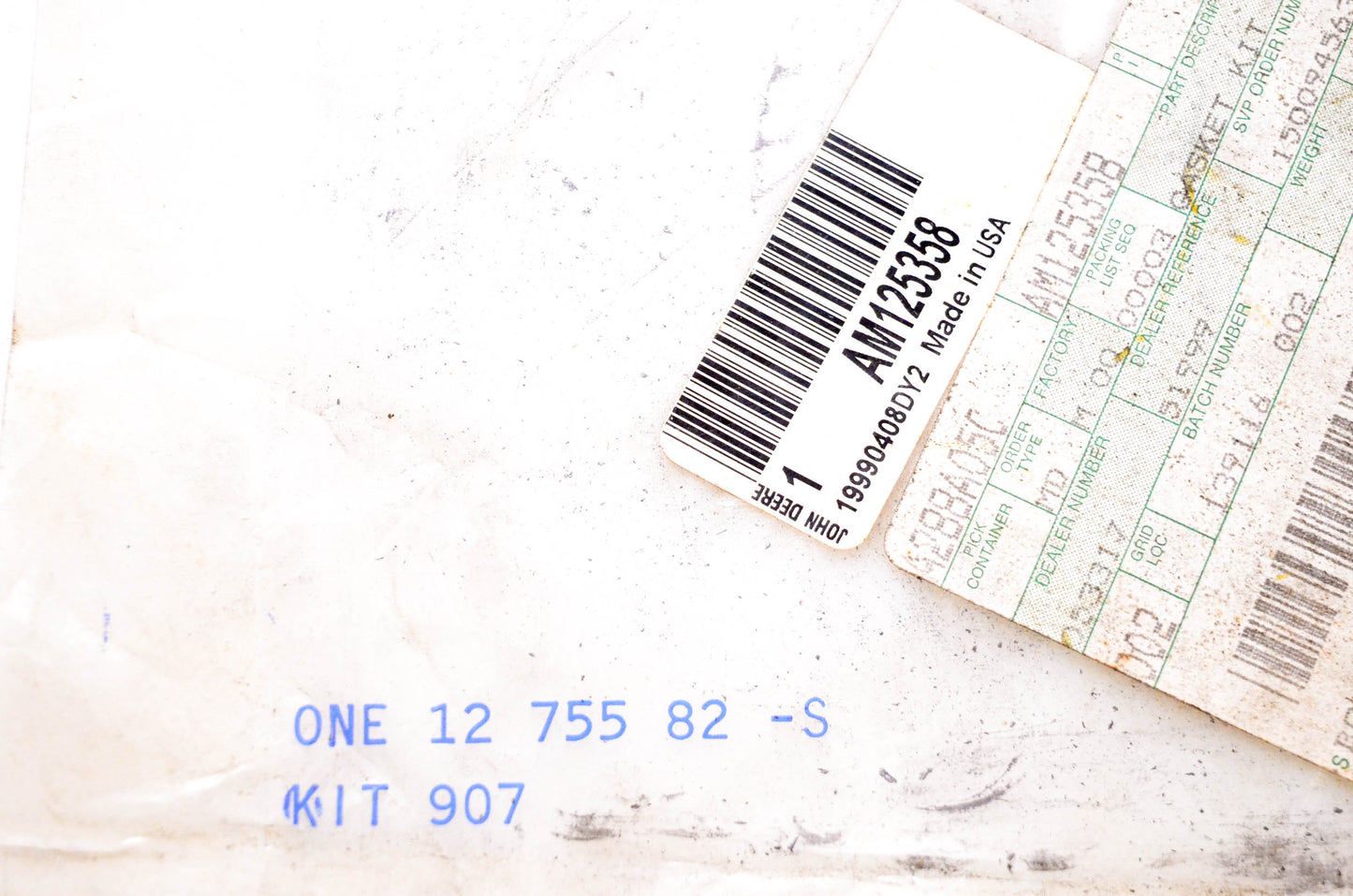 New OEM John Deere AM125358, 12 755 82-S Gaskets NOS