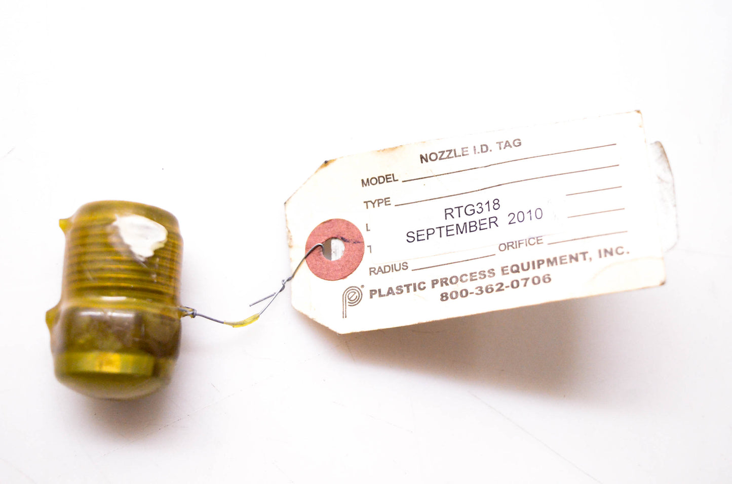 Plastic Process Equipment RTG318 Beryllium Copper Nozzle Tip NOS