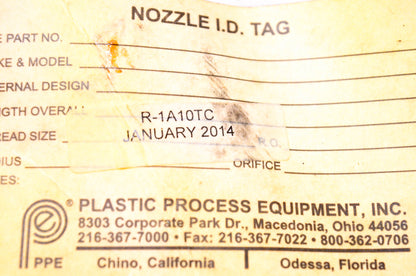 Plastic Process Equipment R-1A10TC Nozzle Body 10" NOS