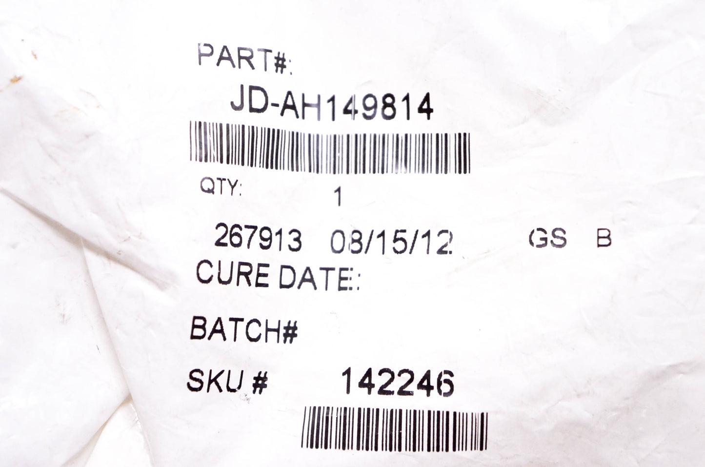 New OEM John Deere JD-AH149814 Seal NOS