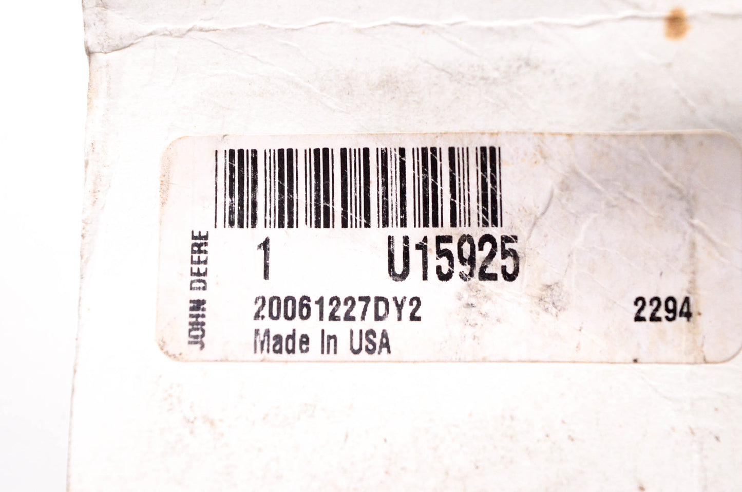 New OEM John Deere U15925 Bushing NOS