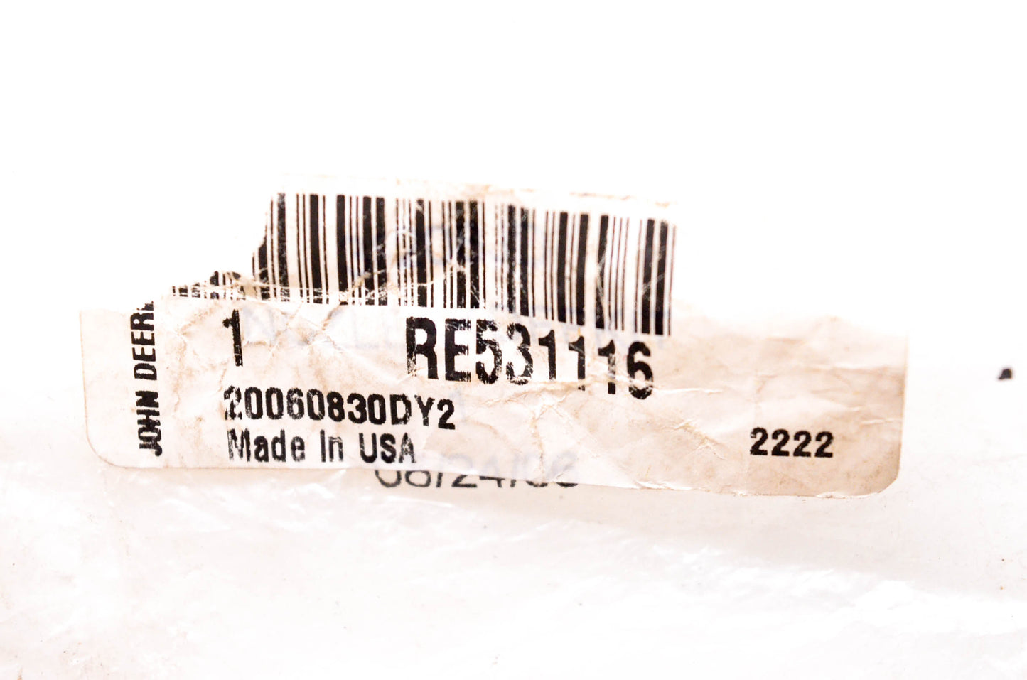 New OEM John Deere RE531116 Fitting NOS