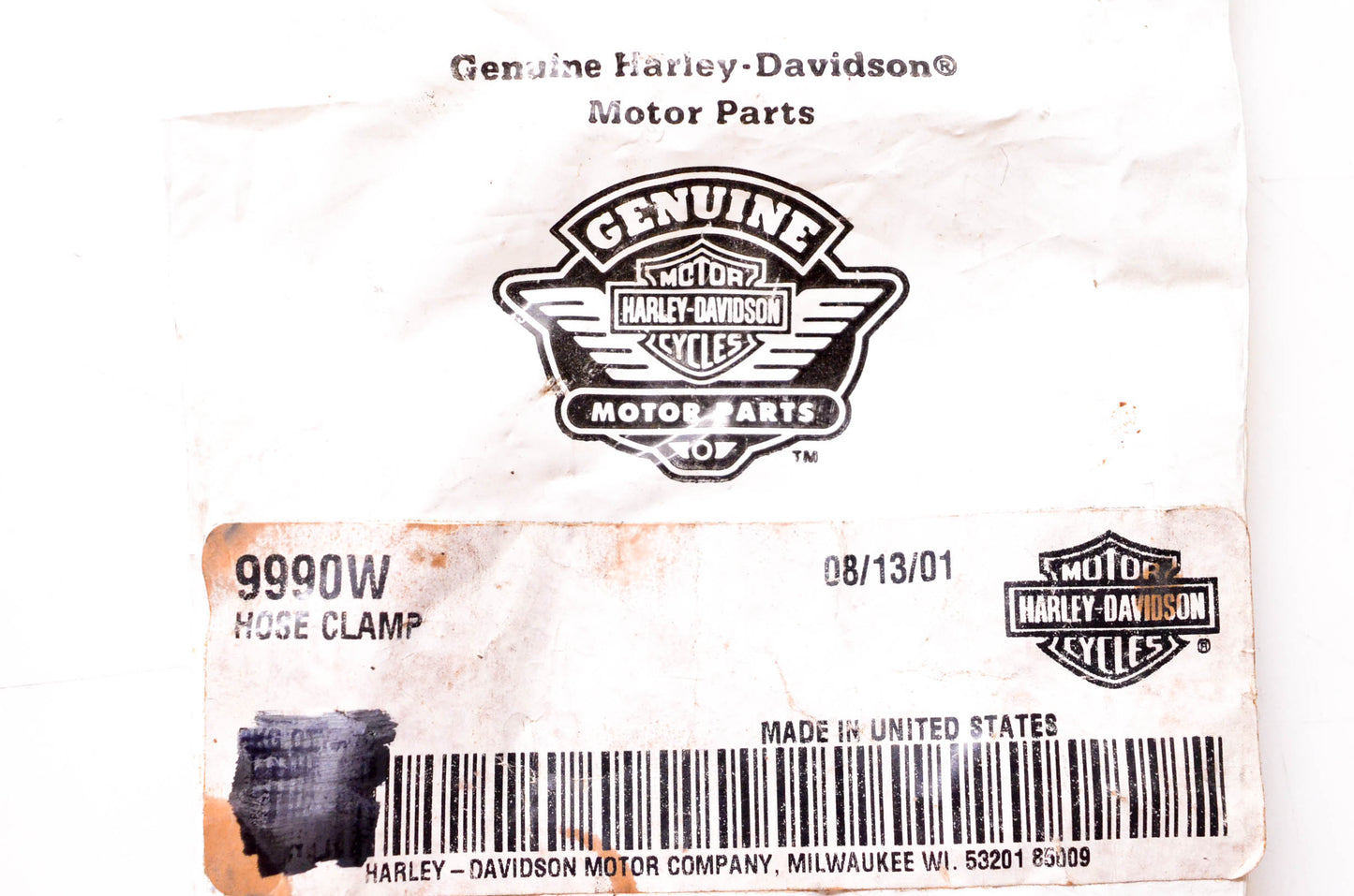 New OEM Harley-Davidson 9990W Clamp NOS