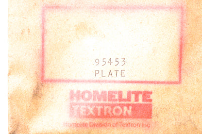 Homelite 95453 Plate NOS