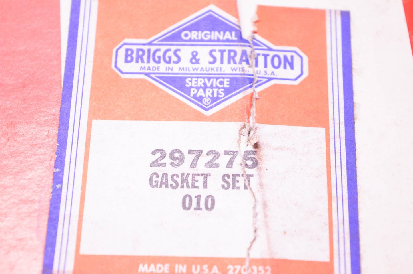 New OEM Briggs & Stratton 297275 Gaskets Incomplete NOS