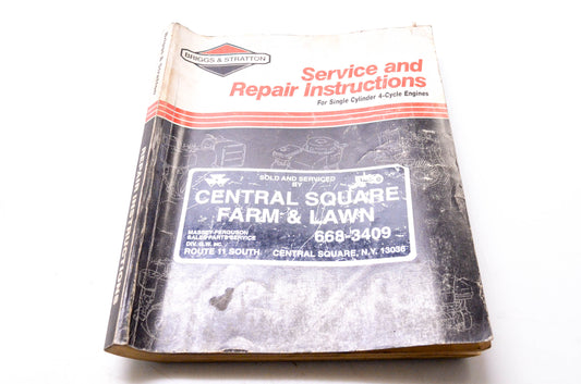 OEM Briggs & Stratton 270962-1 Service & Repair Instructions For Single Cylinder 4-Cycle Engines