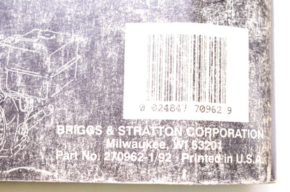 OEM Briggs & Stratton 270962-1 Service & Repair Instructions For Single Cylinder 4-Cycle Engines