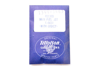Tillotson 1399-1463, 011385 Main Fuel Jet & Gasket NOS