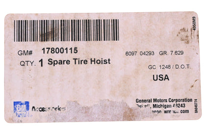 General Motors 17800115 Spare Tire Hoist Assembly NOS