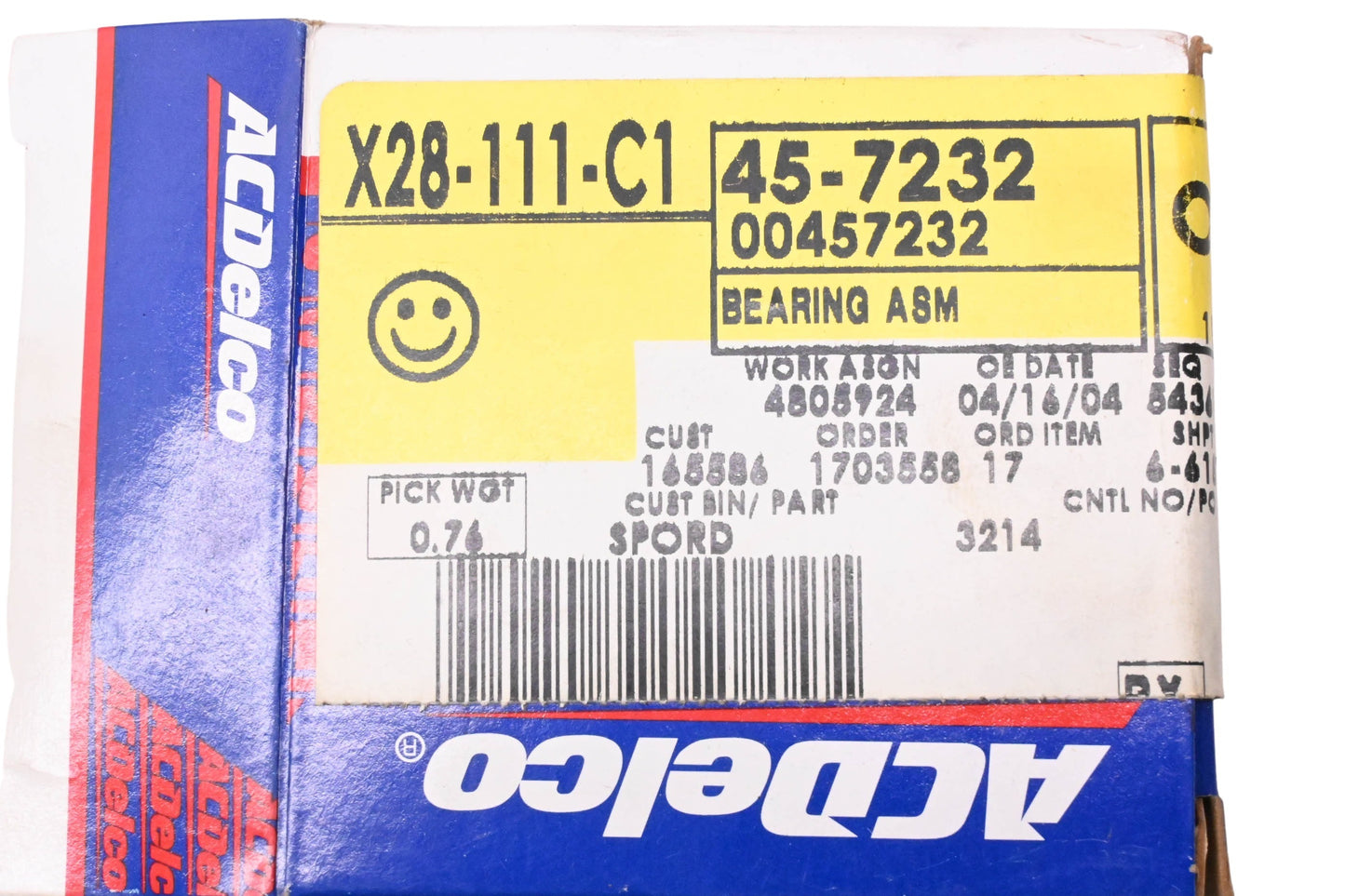 ACDelco 457232 Front Inner Wheel Bearing Assembly NOS