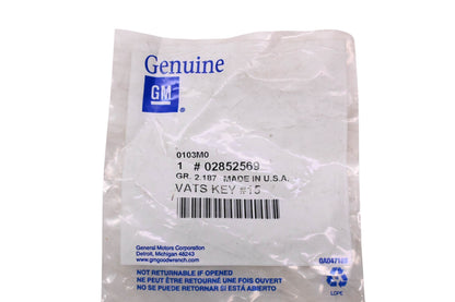 General Motors 02852569 Ignition Key NOS