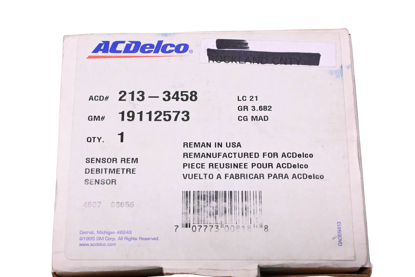 ACDelco 19112573 Mass Air Flow Sensor Assembly NOS