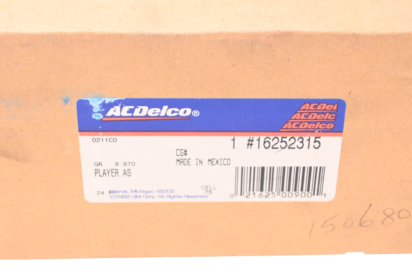 ACDelco 16252315 Remote Cassette Player Assembly NOS