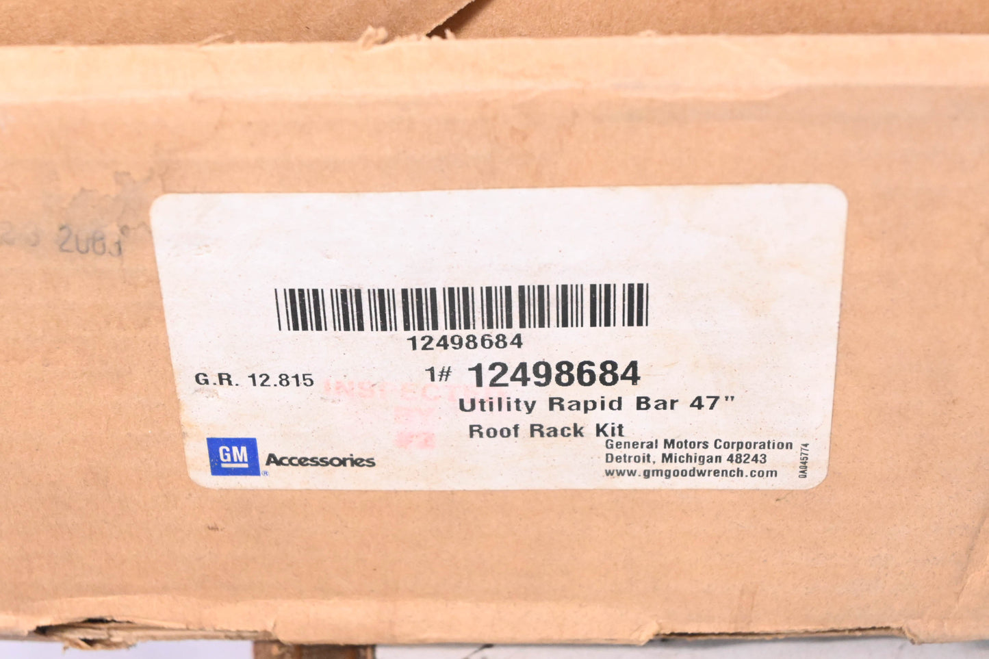 General Motors 12498684 Roof Utility Rack Assembly Kit NOS