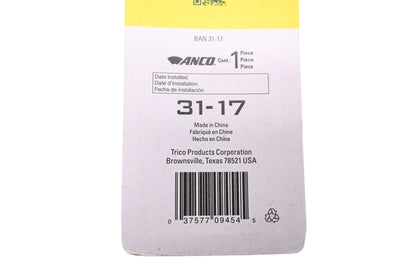 Anco 31-17 17" Windshield Wiper Assembly NOS