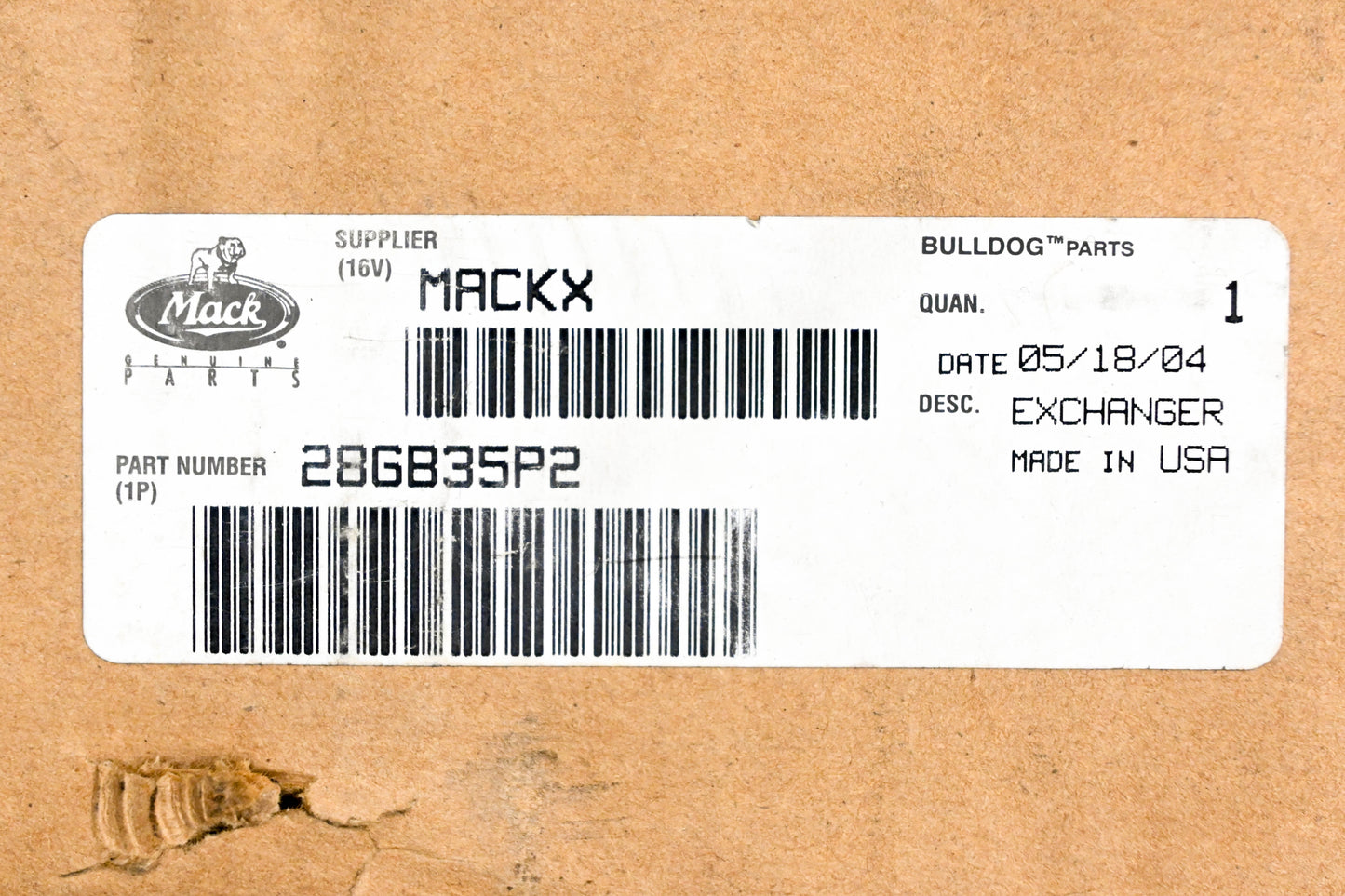 Mack 28GB35P2, 3221019 Exchanger Unit NOS