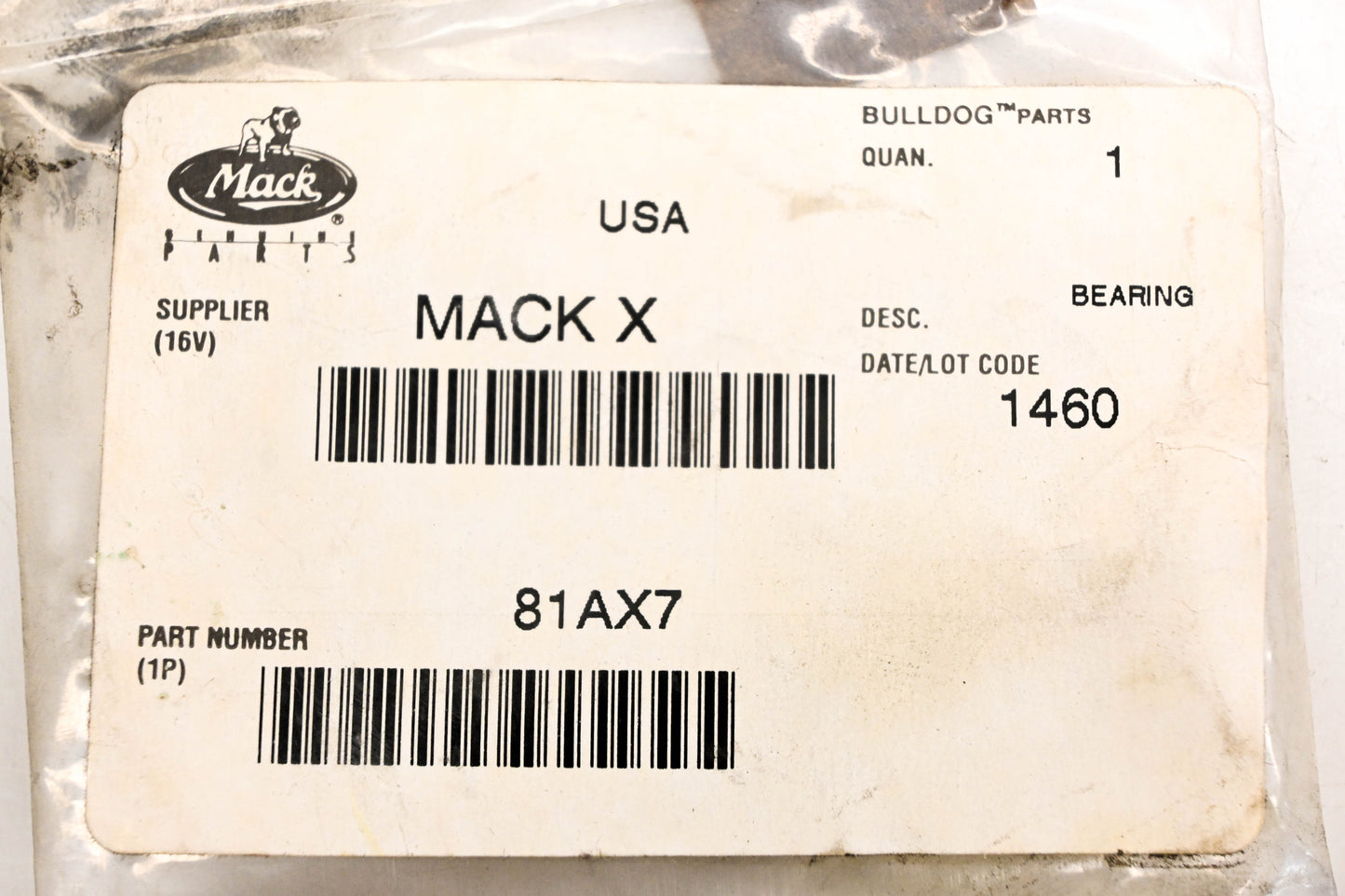 Mack 81AX7 Bearing NOS
