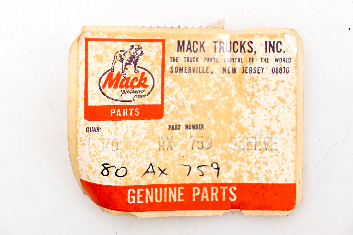 Mack 80AX759 Bushing NOS