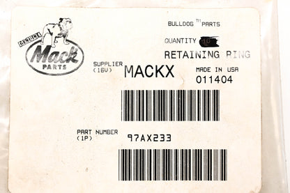 Mack 97AX233 Retaining Rings Qty 2 NOS